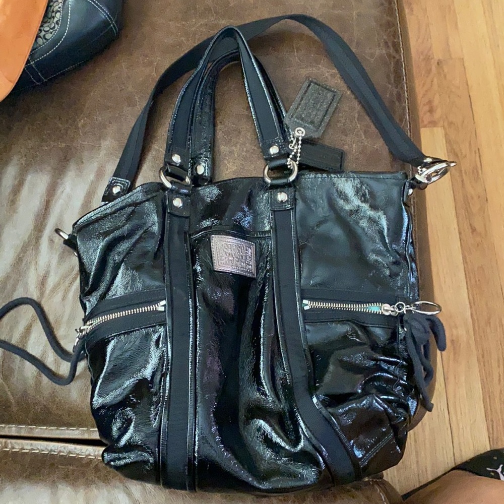 Black patent leather